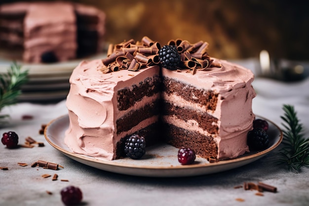 Chocolate Cake with Sweet Potato Frosting Vegan Dessert