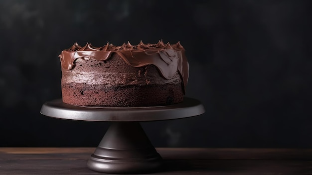 A chocolate cake with the word chocolate on it