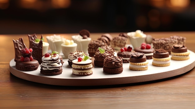 Chocolate canapes sophistication and style in miniature treats High quality illustration