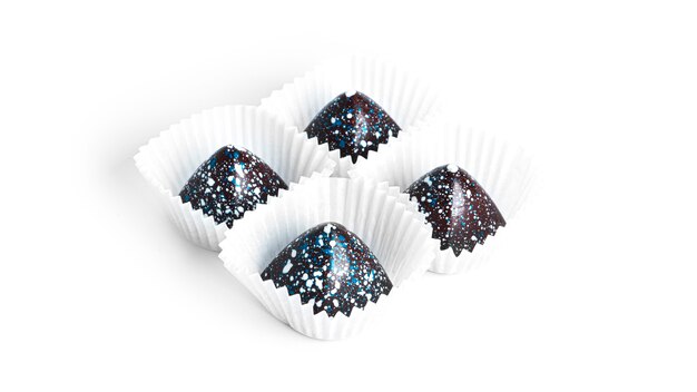 Chocolate candies isolated. Space candies.