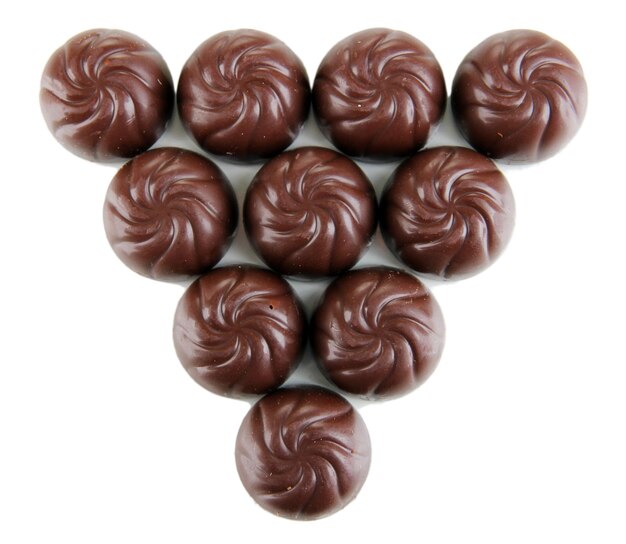 白で隔離チョコレート菓子