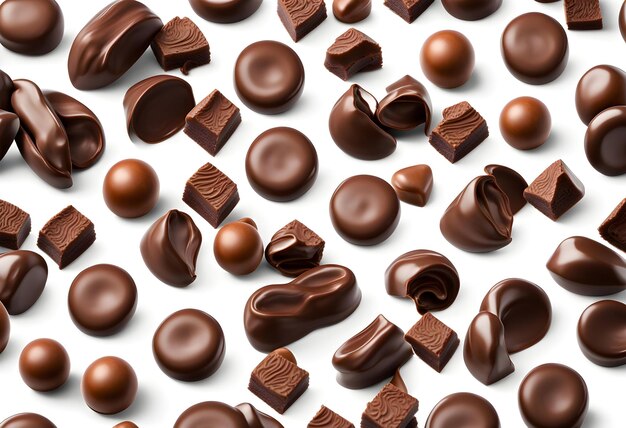 Chocolate candy isolated on white