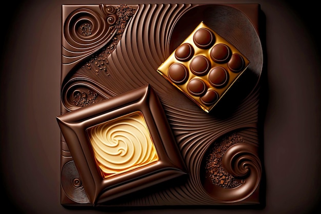 Photo chocolate candy piece