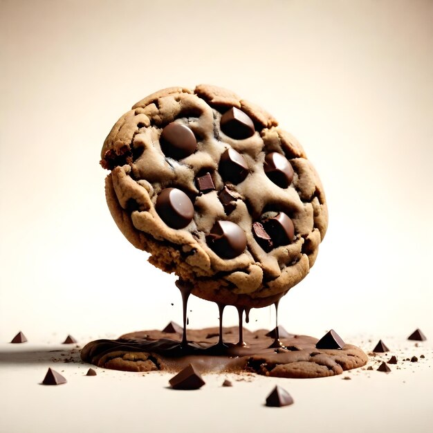 Foto cookie al cioccolato pittura digitale isolato dolce panetteria illustrazione sfondo disegno alimentare