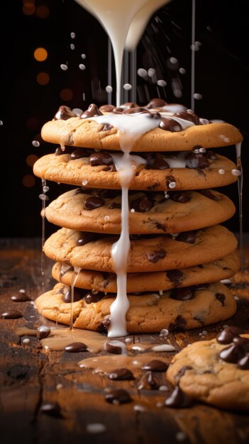 A chocolate chip cookie is a drop cookie that features chocolate chips