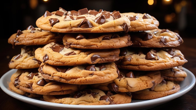 A chocolate chip cookie is a drop cookie that features chocolate chips