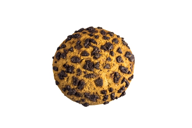 Chocolate chip cookie isolated on white background