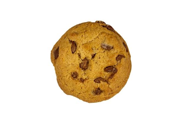 Chocolate chip cookie isolated on white background