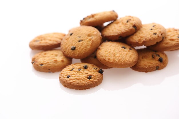 Chocolate chip cookie isolated in white background