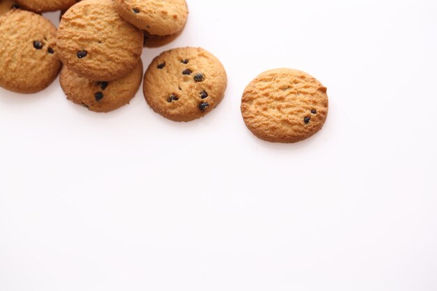 Chocolate chip cookie isolated in white background