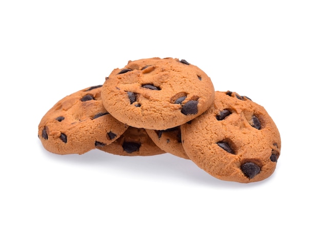 Chocolate chip cookie isolated