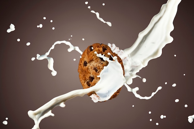 Chocolate Chip Cookie met een scheutje melk.