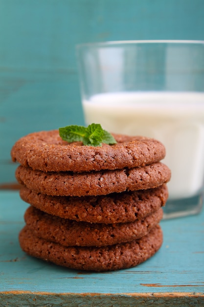 Chocolate chip cookies, fir branch