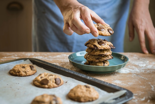 Photo chocolate chip cookies food photography recipe idea