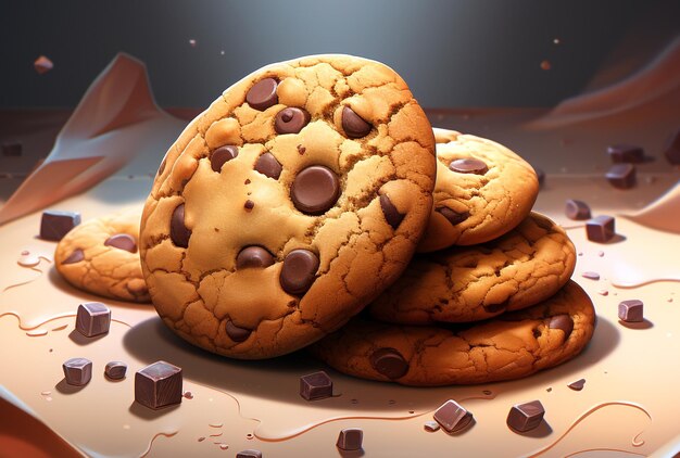 Premium AI Image | Chocolate chip cookies HD Photo