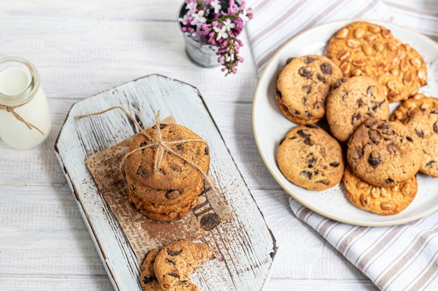 Chocolate Chip Cookies. Homemade baking. Round shape