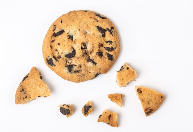 Chocolate chip cookies isolated