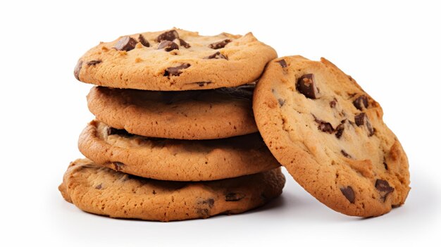 Chocolate Chip Cookies on White Background