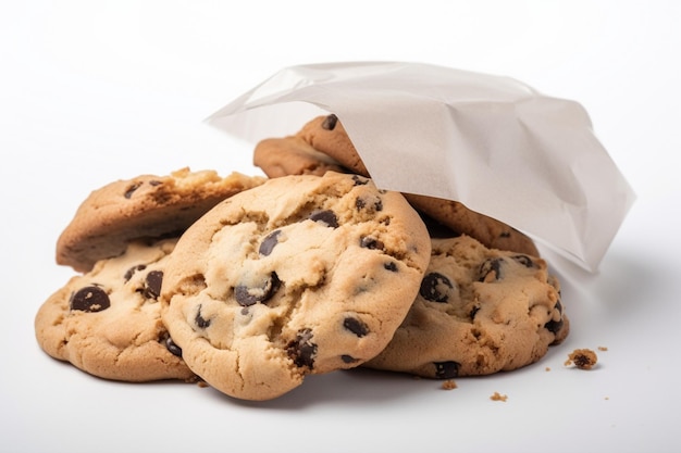 Chocolate Chip Cookies white background