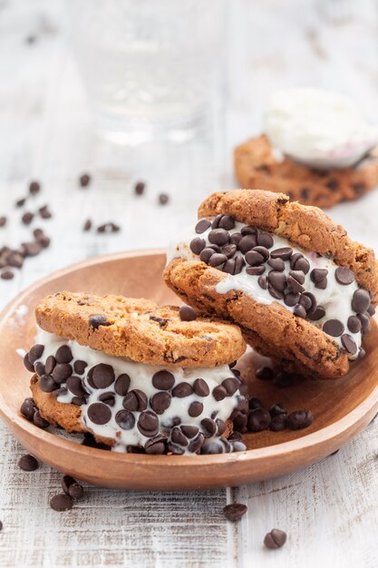 Chocolate Chip Ice Cream Cookie Sandwiches