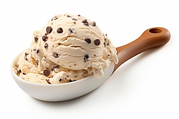 写真 chocolate chip ice cream scoop with chocolate chip