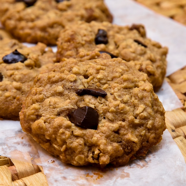 Photo chocolate chip oats cookies