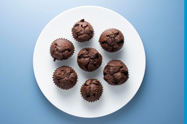 Chocolate chips muffin made in a German patisserie.