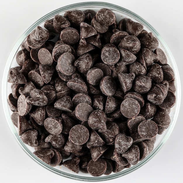 chocolate chips on plate