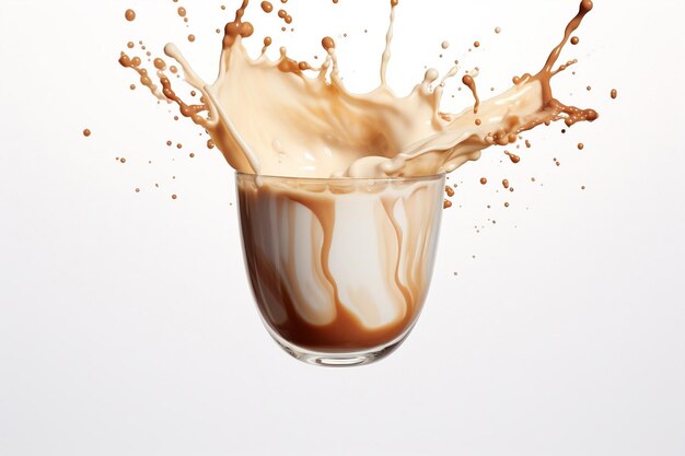 Chocolate cocoa and milk splash by ai generator