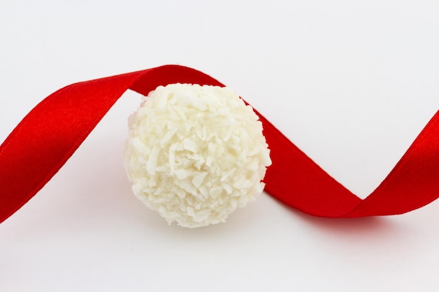 Chocolate Coconut Candy with Ribbon