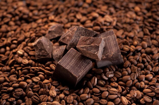 Chocolate and coffee beans