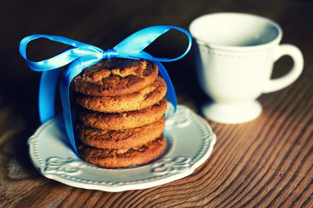 Photo chocolate cookies ribbon candy