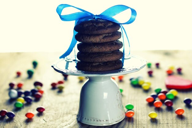 Chocolate cookies ribbon candy