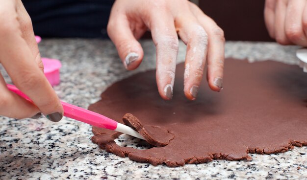 Chocolate cookies shaped flower