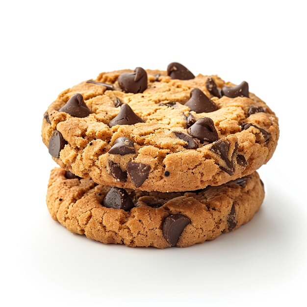 Chocolate cookies on white linen napkin on wooden table Chocolate chip cookies shot on coffee colored cloth closeup