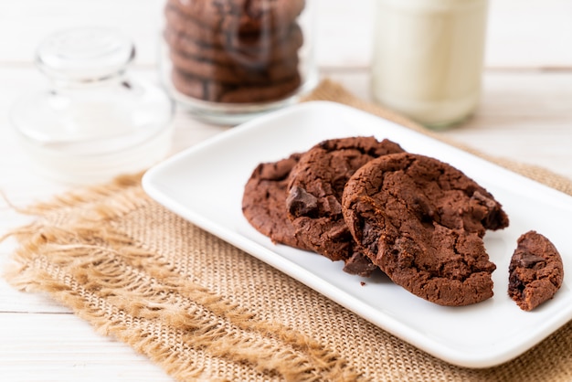 chocolate cookies with chocolate chips