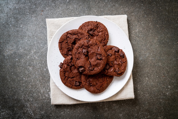 Chocolate cookies with chocolate chips