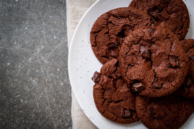 Chocolate cookies with chocolate chips