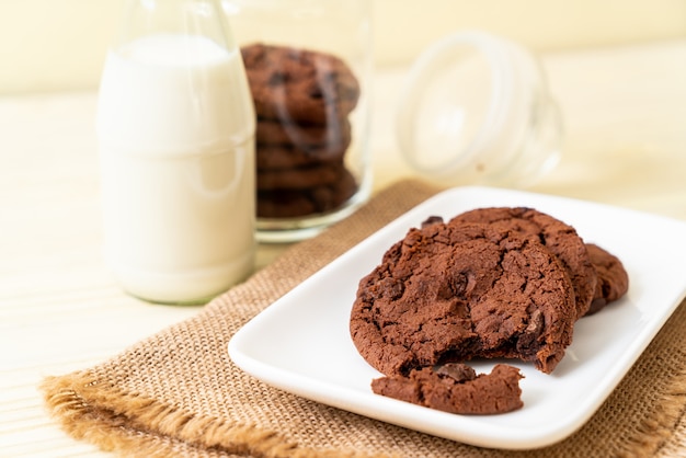 chocolate cookies with chocolate chips