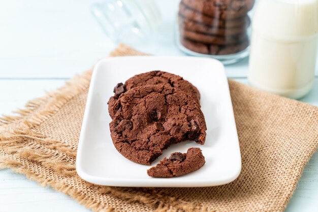 chocolate cookies with chocolate chips