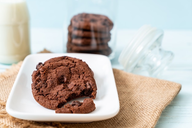 chocolate cookies with chocolate chips