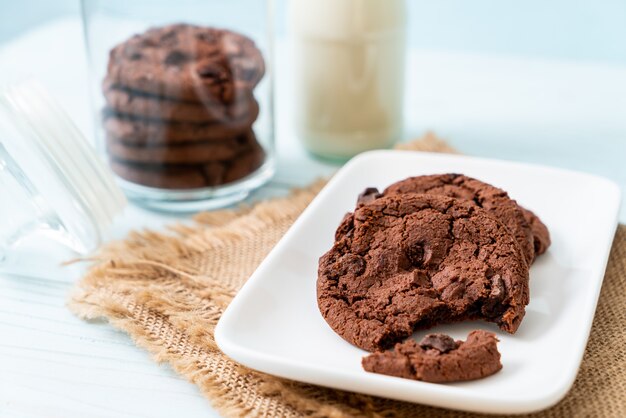 chocolate cookies with chocolate chips