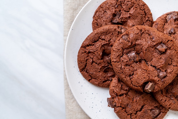 chocolate cookies with chocolate chips