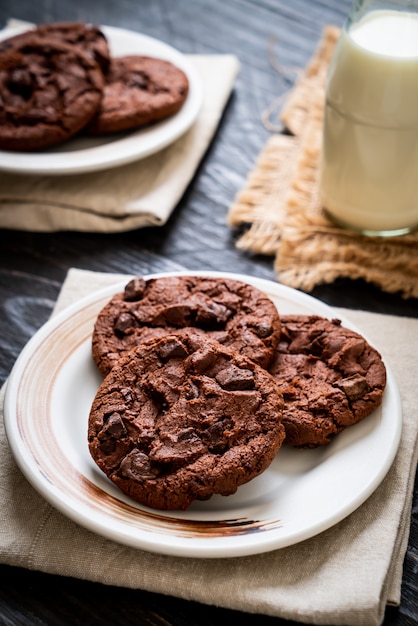 chocolate cookies with chocolate chips