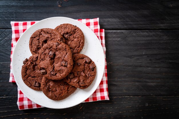 chocolate cookies with chocolate chips