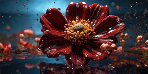 chocolate cosmos flower underwater ai generative