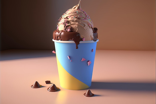 Chocolate cream with chocolate. Genarative AI