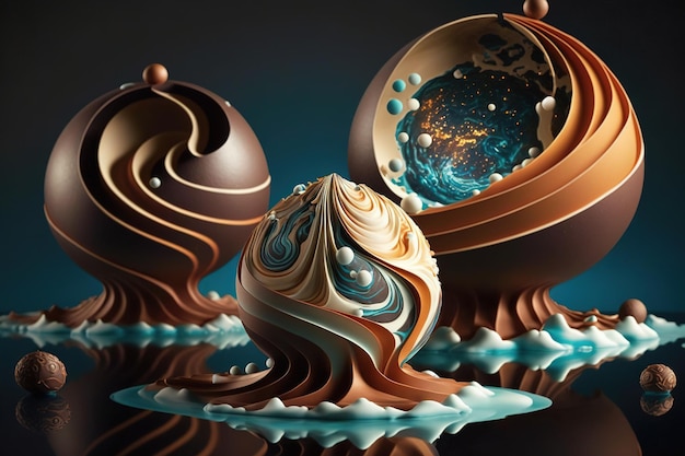 Chocolate Creative Splash Backgrounds. Chocolate ball creative design