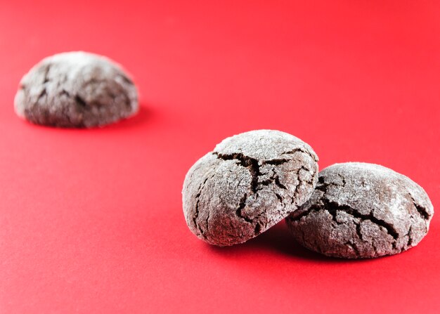 Chocolate Crinkles. Chocolate cookies in powdered sugar