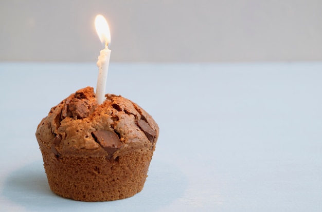 Chocolate cupcakes with chocolate pieces